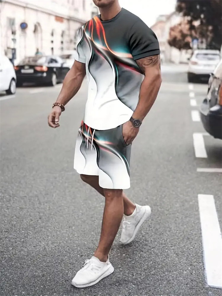 Summer Knit Clothing - Camiseta con textura degradada para hombre
