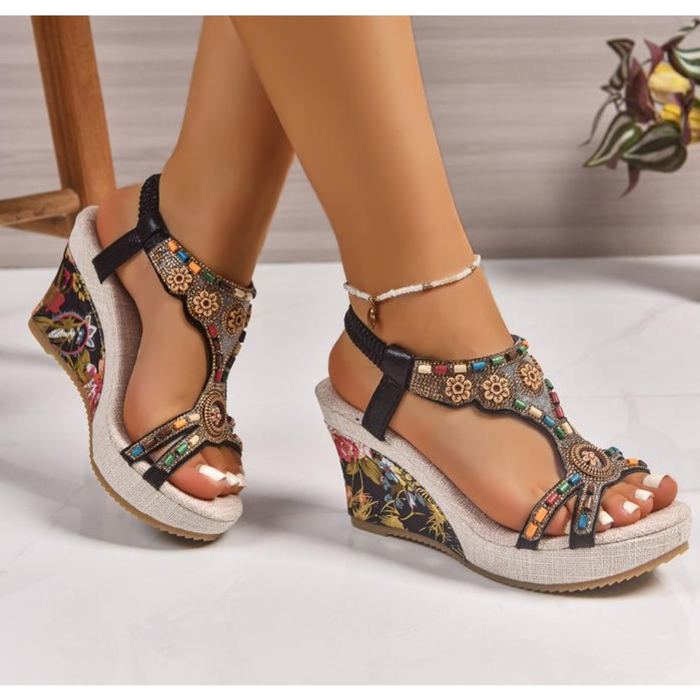 Summer Clothing Plus Size - Sandalias de Plataforma con Cuña de