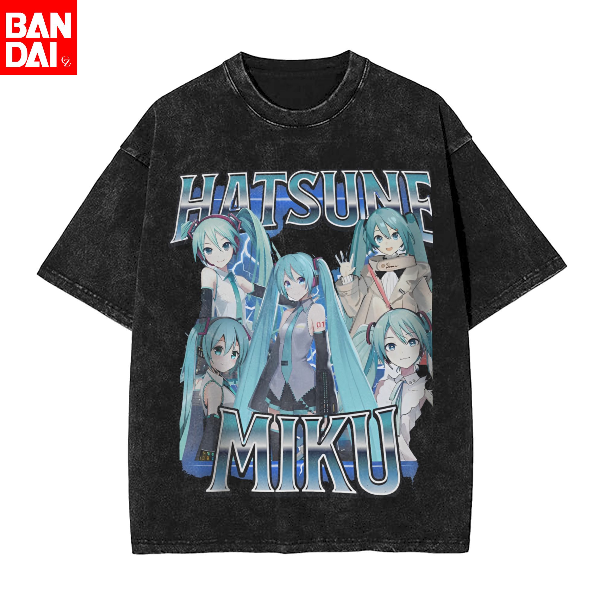 Vintage Summer Clothing Men - Camiseta Vintage Lavada de Anime Japonés