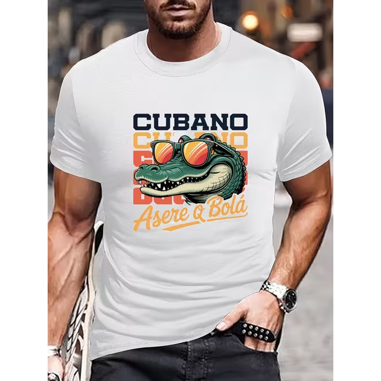 Summer Clothing Beach - Camiseta Gráfica de Cocodrilo Cubano para