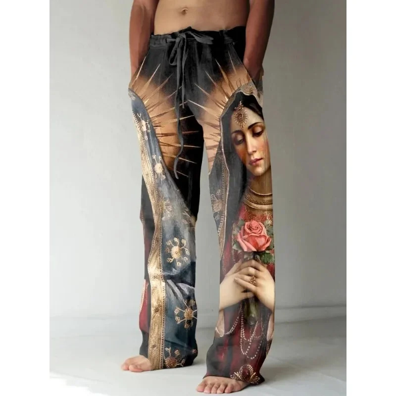 Summer Renaissance Clothing - Pantalones informales con estampado de la