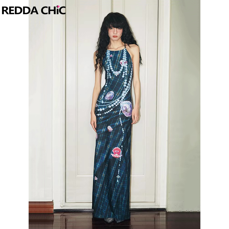 Summer Clothing Drip - REDDACHiC-vestido a cuadros con estampado 3D,