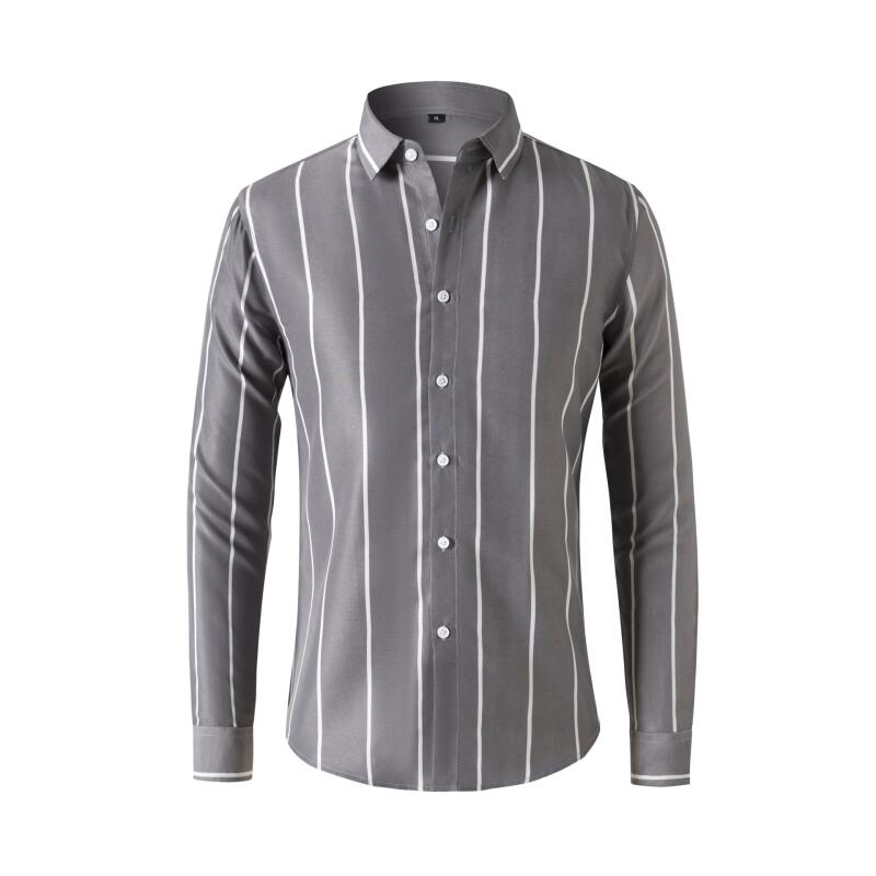 Summer Clothing Mens - Camisa de Vestir a Rayas para