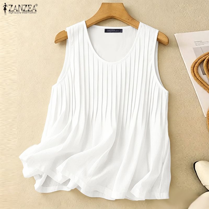 Summer Clothing For A Beach - ZANZEA Camiseta sin mangas de verano