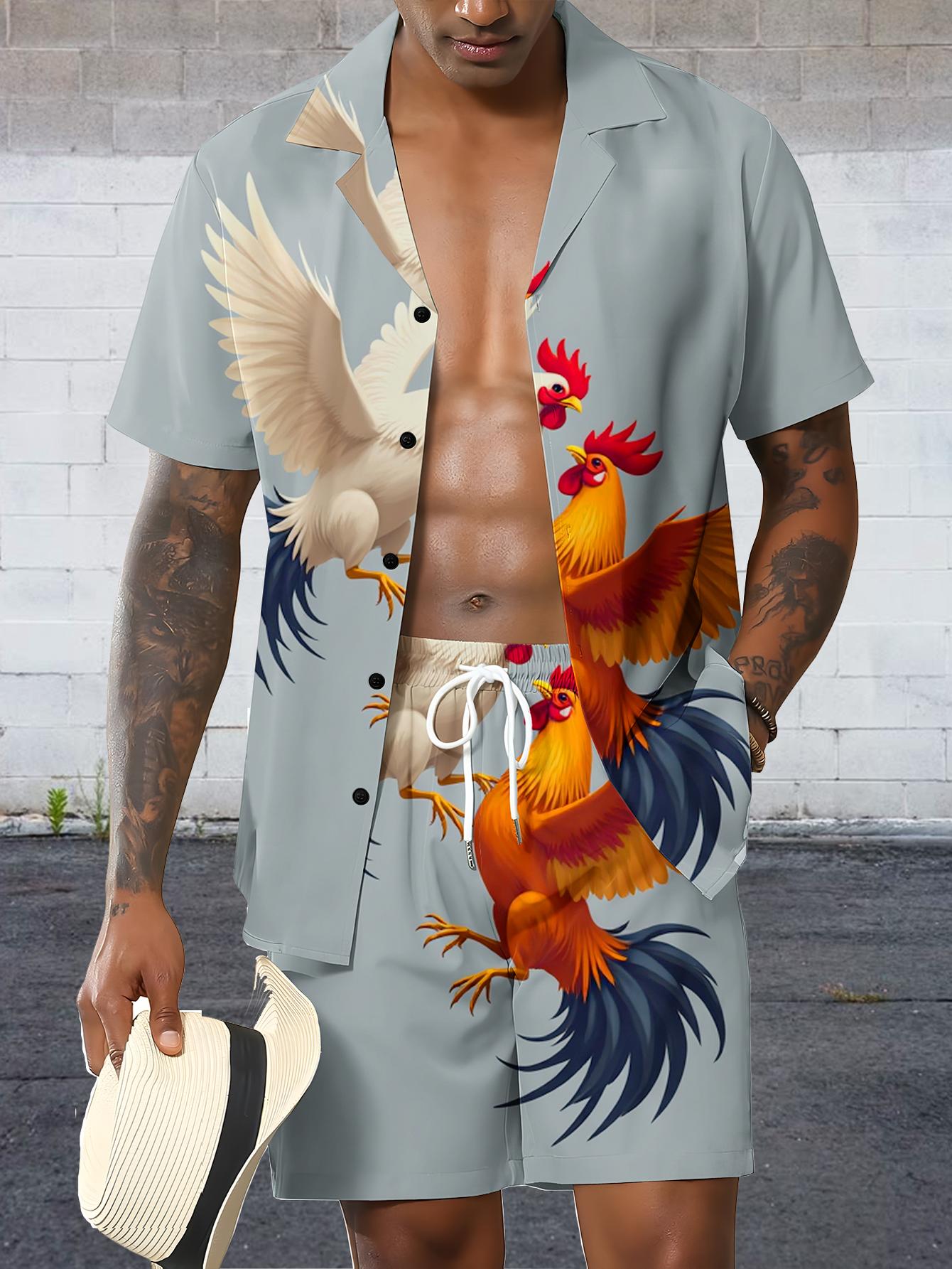 Summer Clothing Drip - Conjuntos de Camisa para Hombre, Primavera/Verano