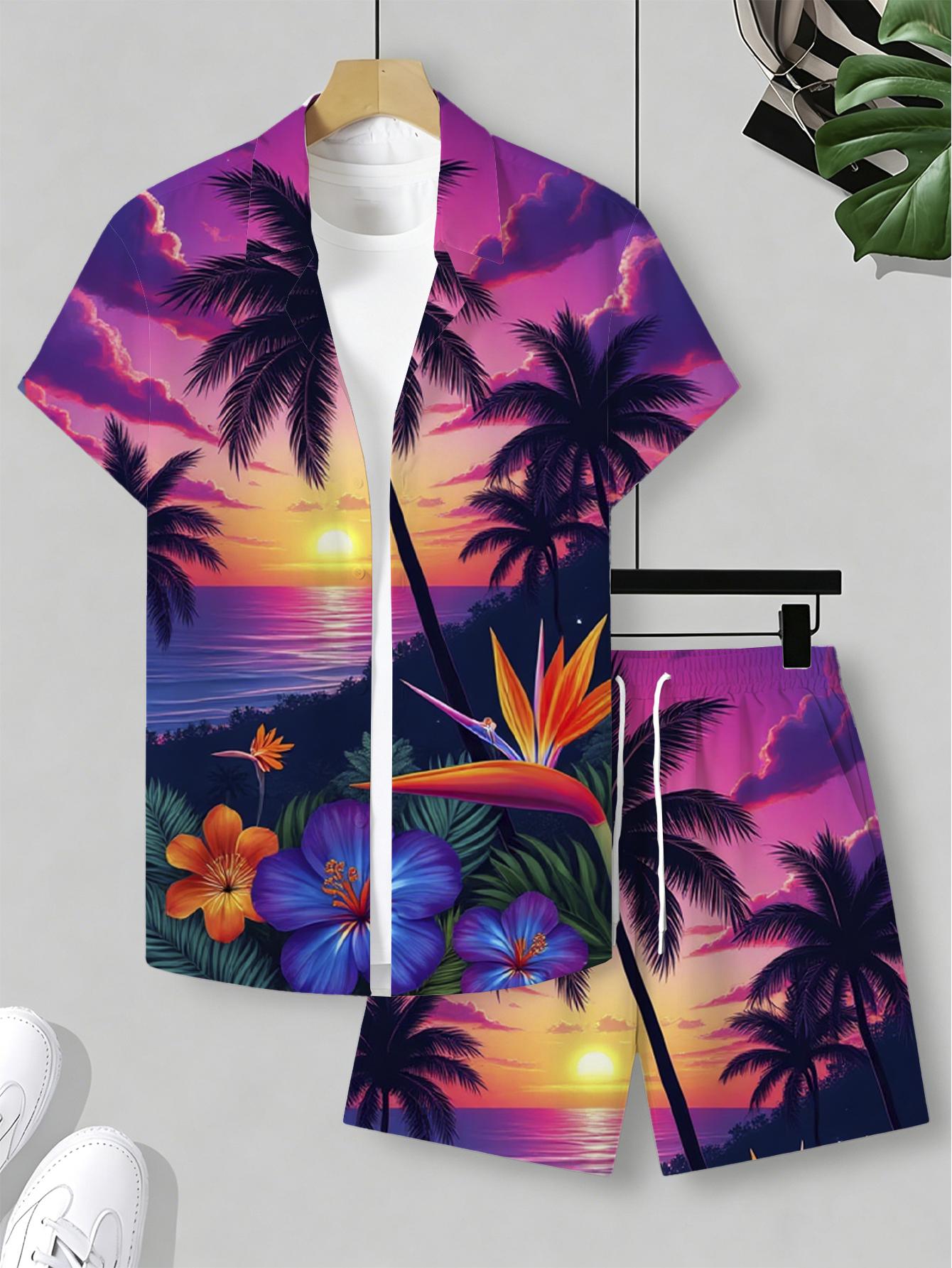 Summer Clothing Drip - Conjuntos de Camisa para Hombre, Primavera/Verano