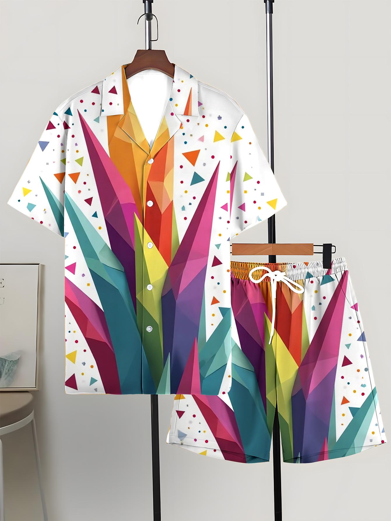 Summer Clothing Drip - Conjuntos de Camisa para Hombre, Primavera/Verano