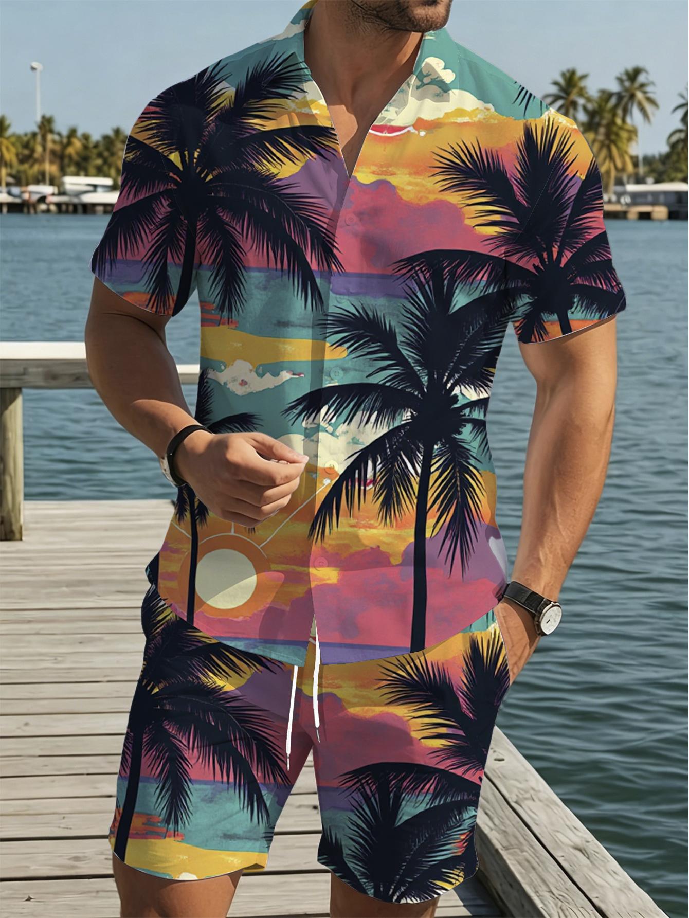 Summer Clothing Drip - Conjuntos de Camisa para Hombre, Primavera/Verano