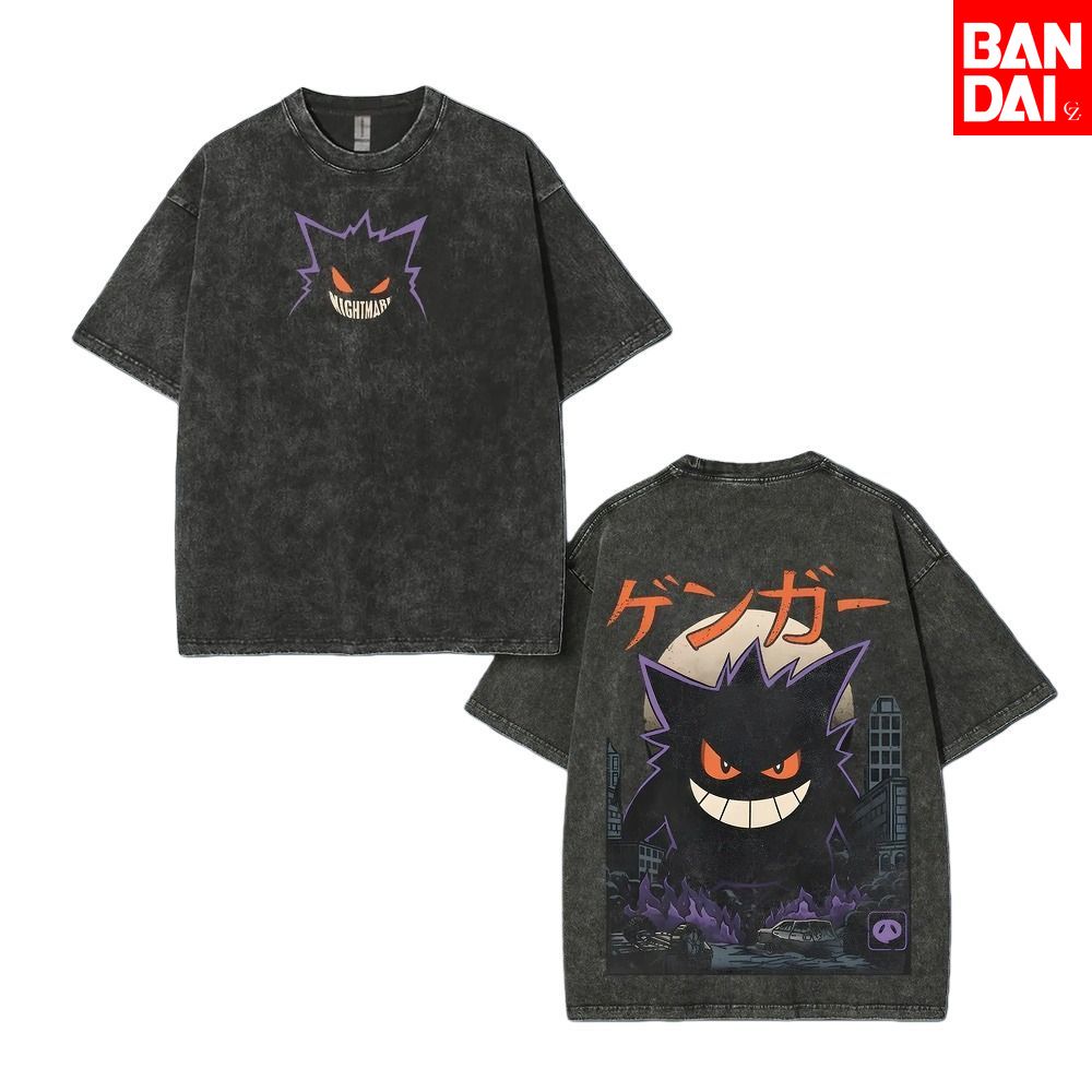 Vintage Summer Clothing Men - Camiseta de Pokémon Gastly Haunter Gengar