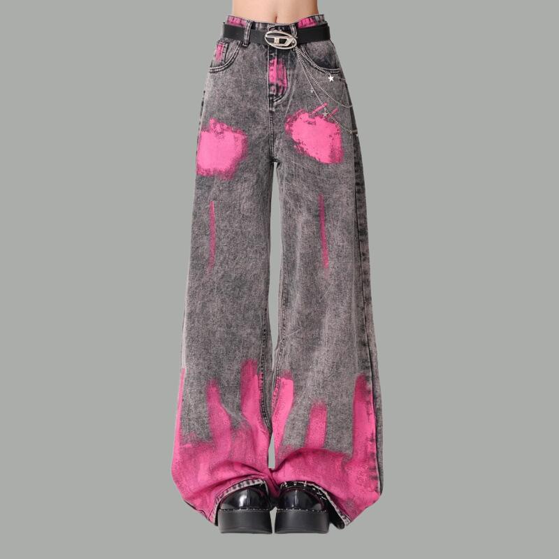 Summer Clothing Drawing - Pantalones vaqueros de grafiti estilo americano