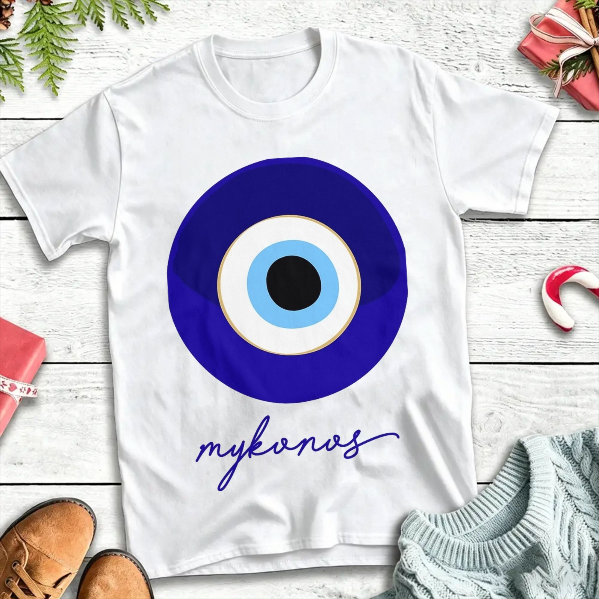 Summer Clothing For Greece - MYKONOS - GREECE, camisetas azules y