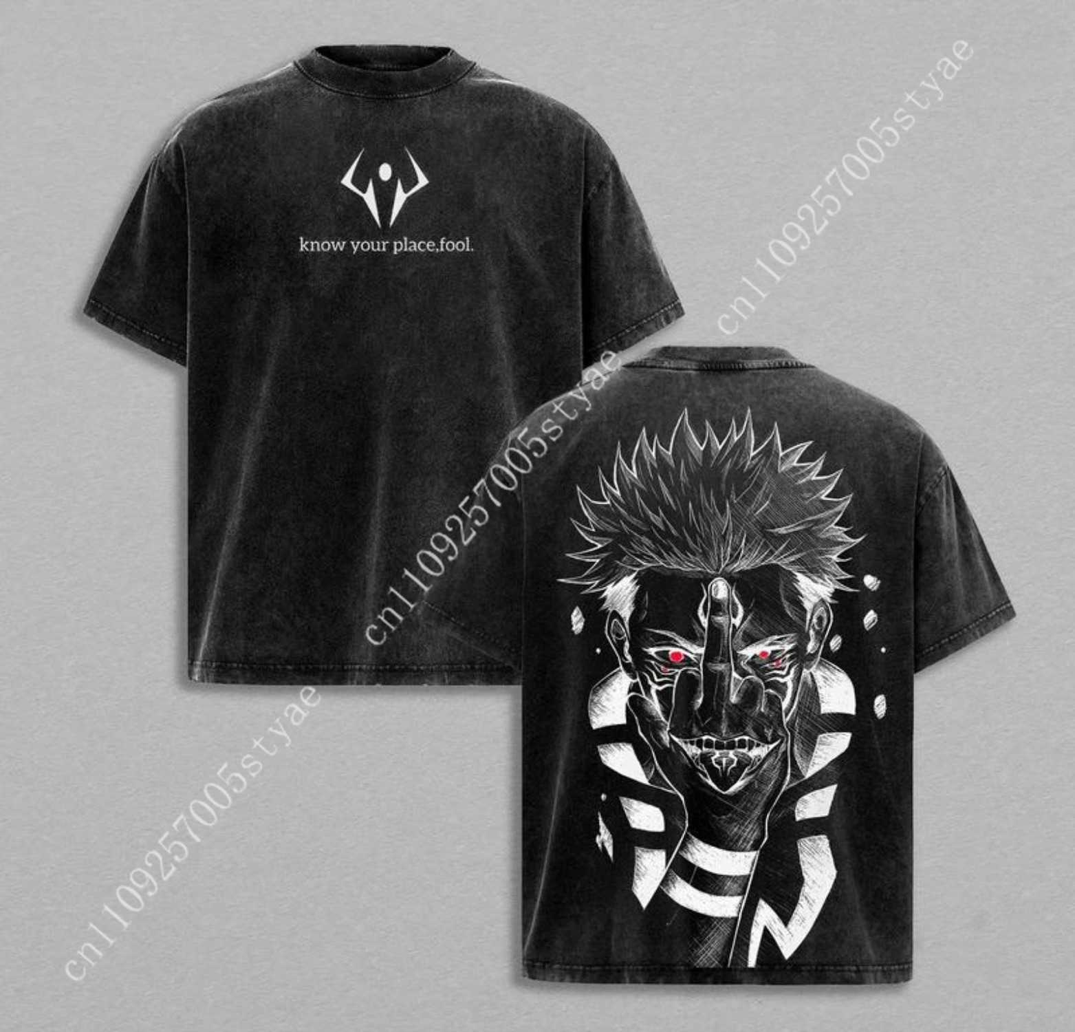 Vintage Summer Clothing Men - Camiseta Gráfica Anime Ryomen Sukuna, Estilo