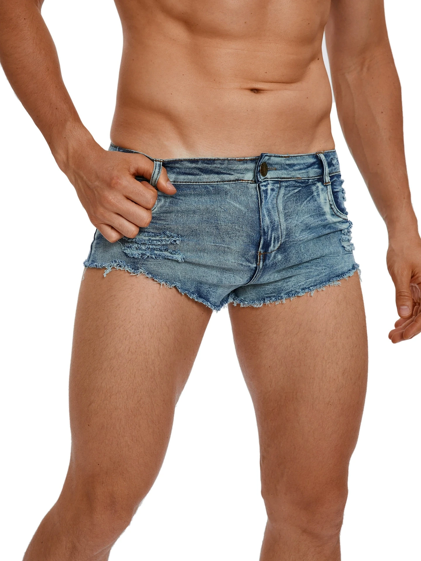 Vintage Summer Clothing Men - Pantalones Cortos de Mezclilla para Hombre,