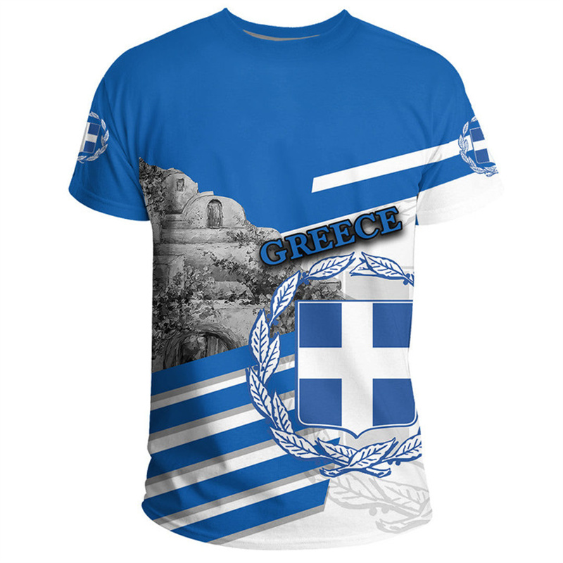 Greece Flag Map 3d Printed T S - Summer Clothing For Greece reseña y precio
