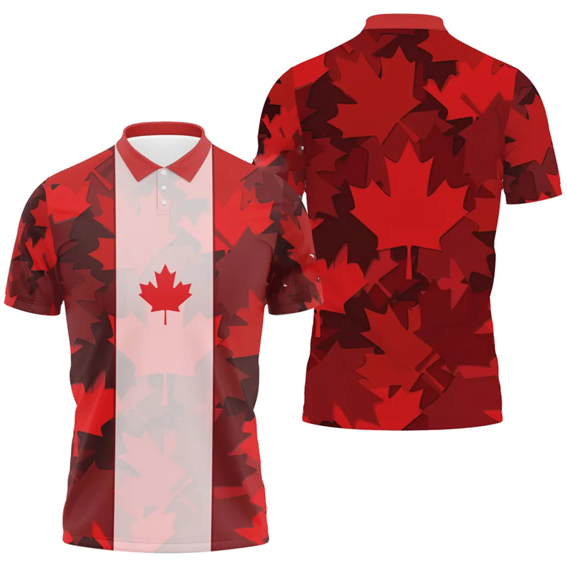 Polo con bandera de hoja de ar - Summer Clothing Canada reseña y precio