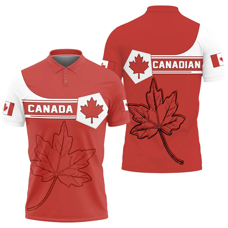 Polo con bandera de hoja de ar - Summer Clothing Canada reseña y precio
