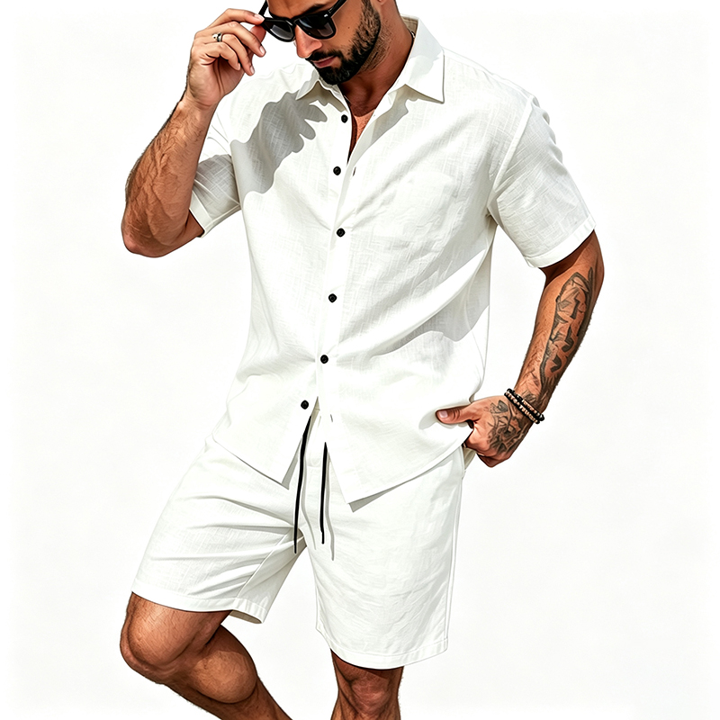 Conjunto de Dos Piezas de Lino - Summer Clothing Men reseña y precio