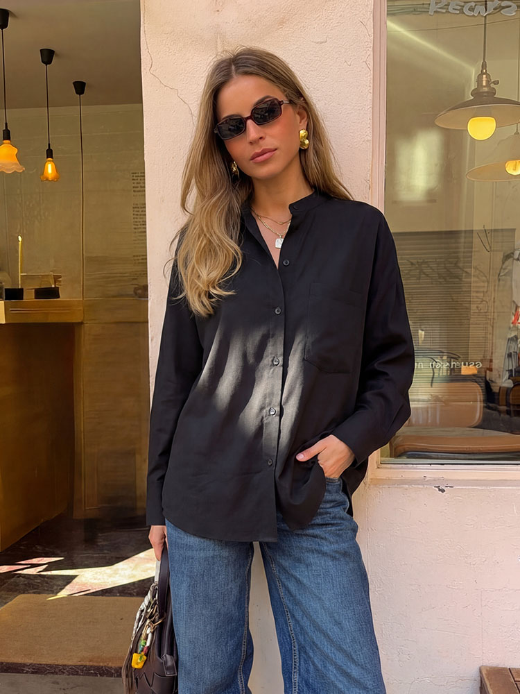 Camisa Negra Minimalista con C - Summer Days Clothing reseña y precio