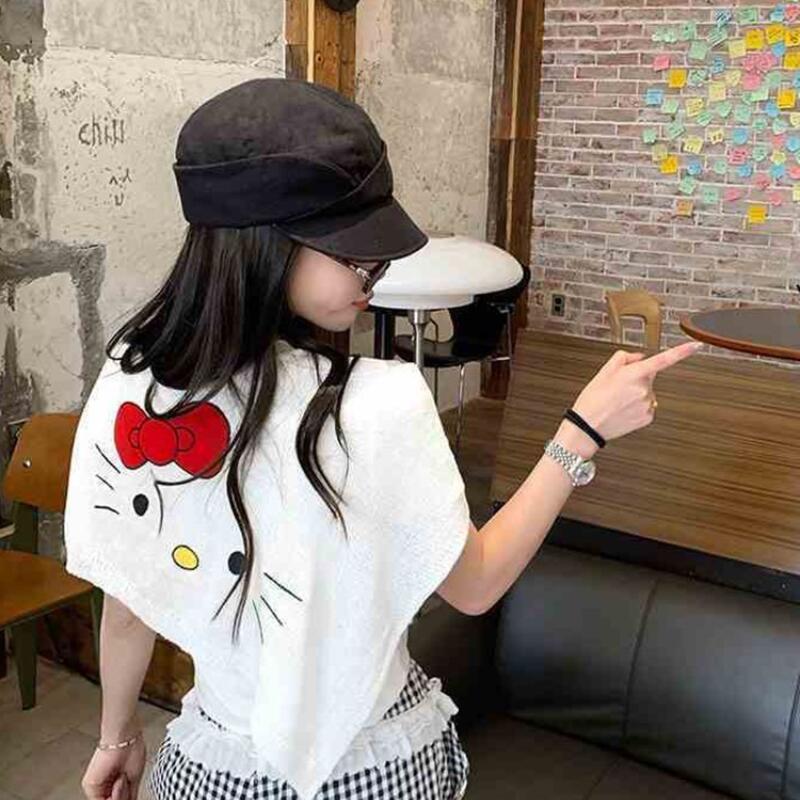 Nuevo Chal con Diseño de Hello - Summer Knit Clothing reseña y precio