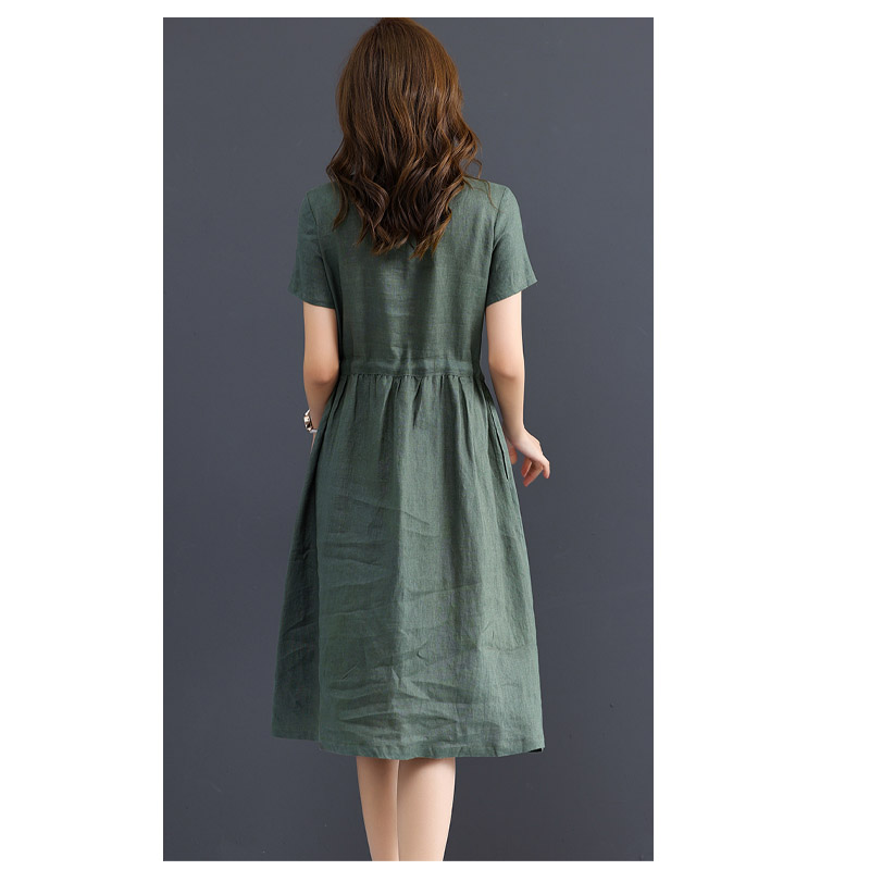 Vestido de Lino Puro para Muje - Summer Clothing Drawing reseña y precio
