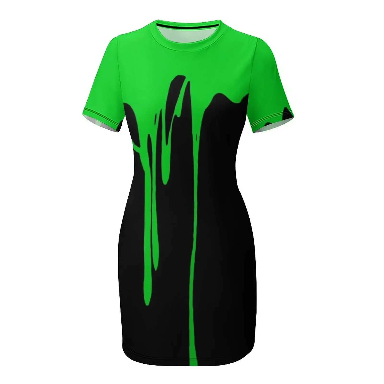Vestido de manga corta con est - Summer Clothing Drip reseña y precio