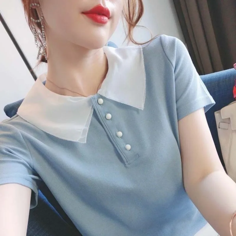 Camiseta de manga corta con cu - Quality Summer Clothing For Women reseña y precio