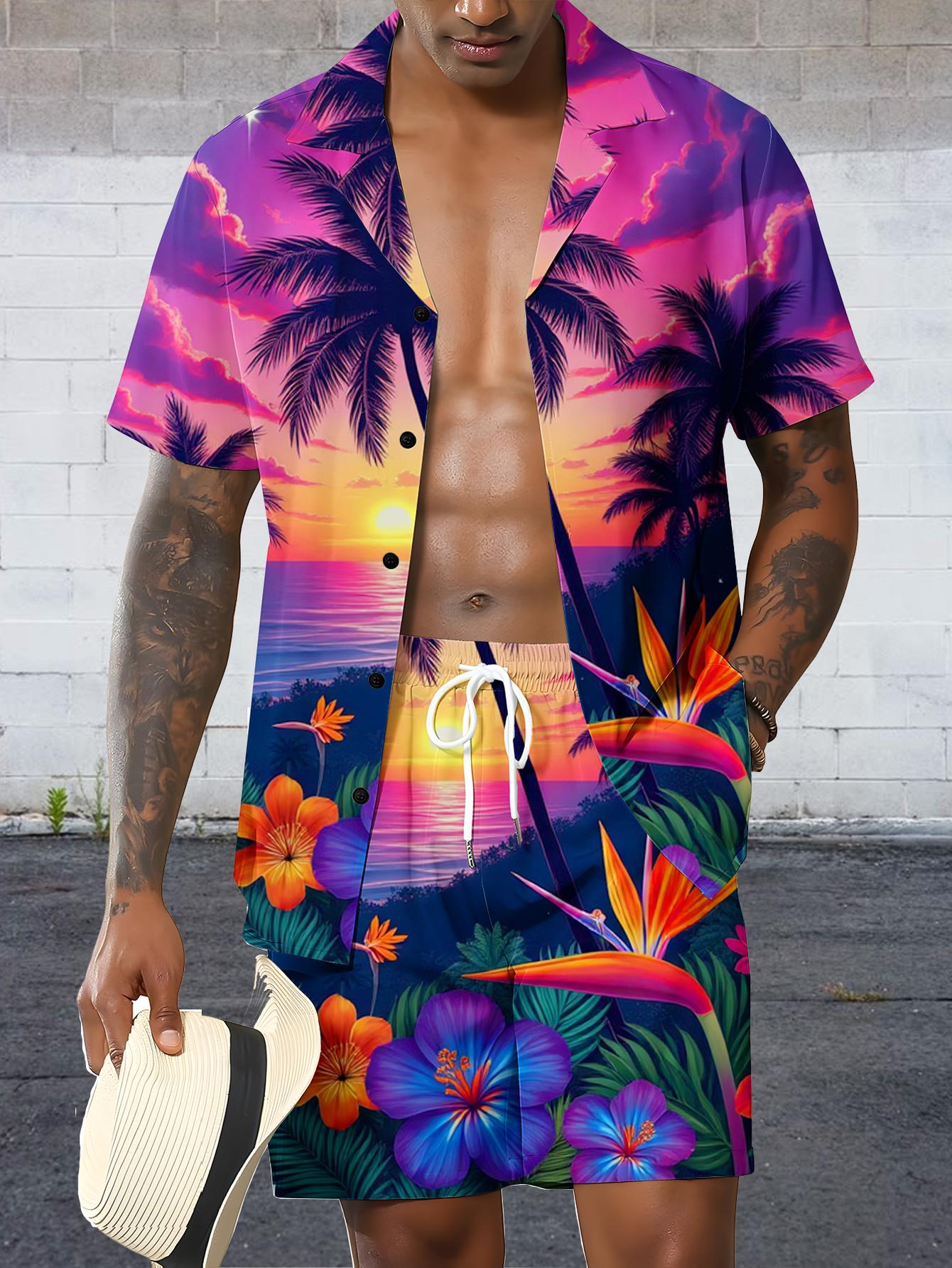 Conjuntos de Camisa para Hombr - Summer Clothing Drip reseña y precio