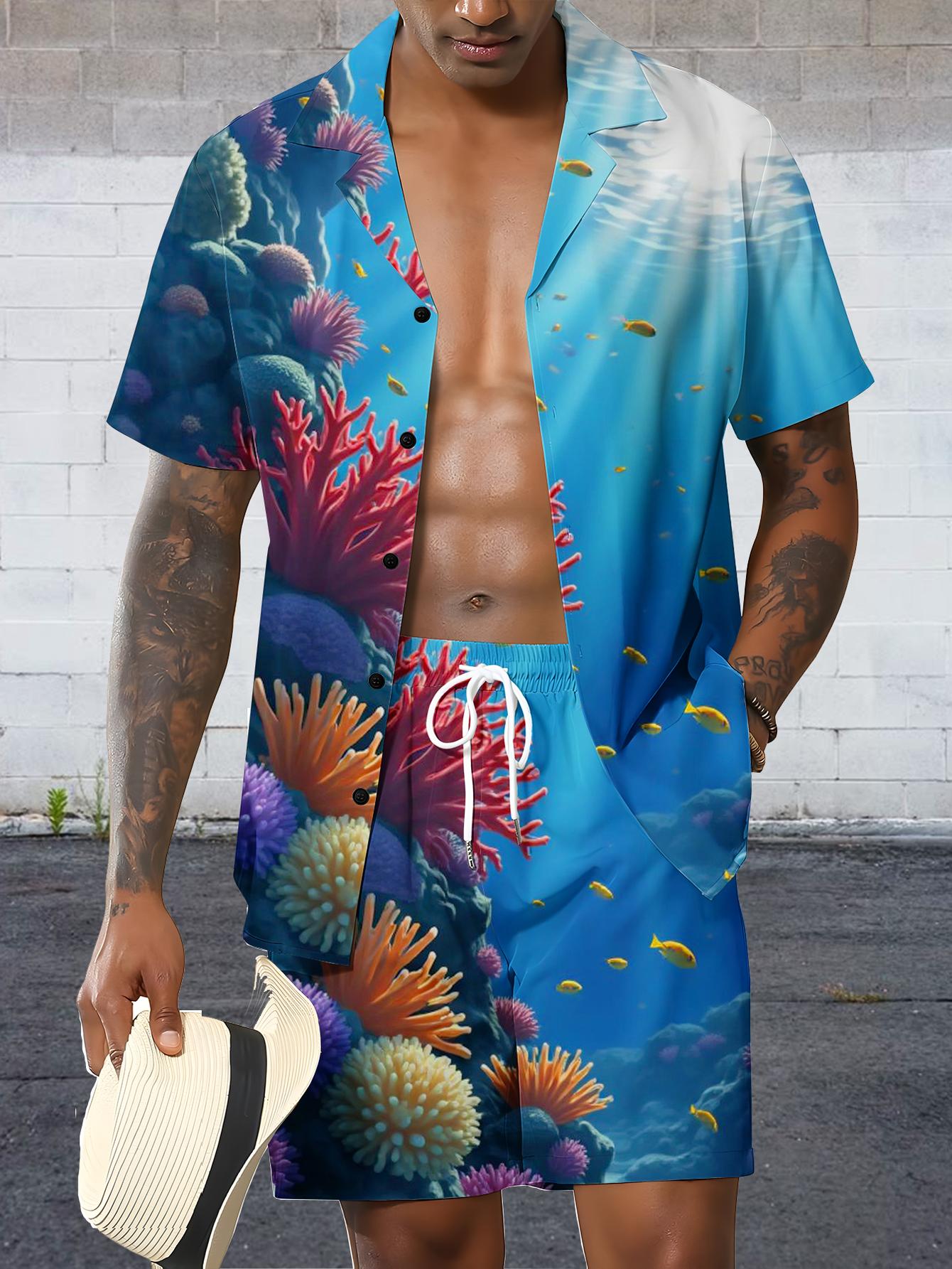 Conjuntos de Camisa para Hombr - Summer Clothing Drip reseña y precio