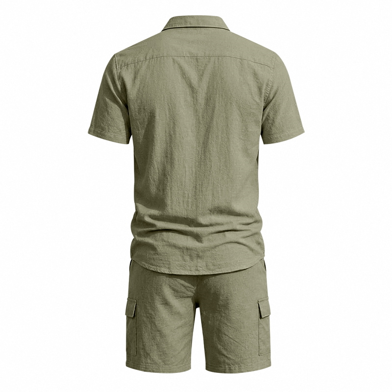 Conjunto de Dos Piezas de Lino - Summer Clothing Men reseña y precio