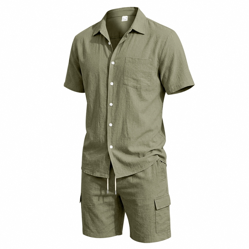 Conjunto de Dos Piezas de Lino - Summer Clothing Men reseña y precio